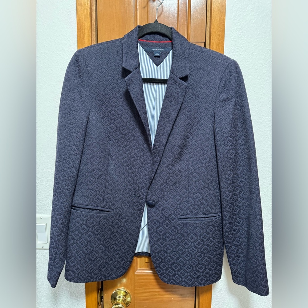Tommy Hilfiger Dark Blue Patterned Blazer